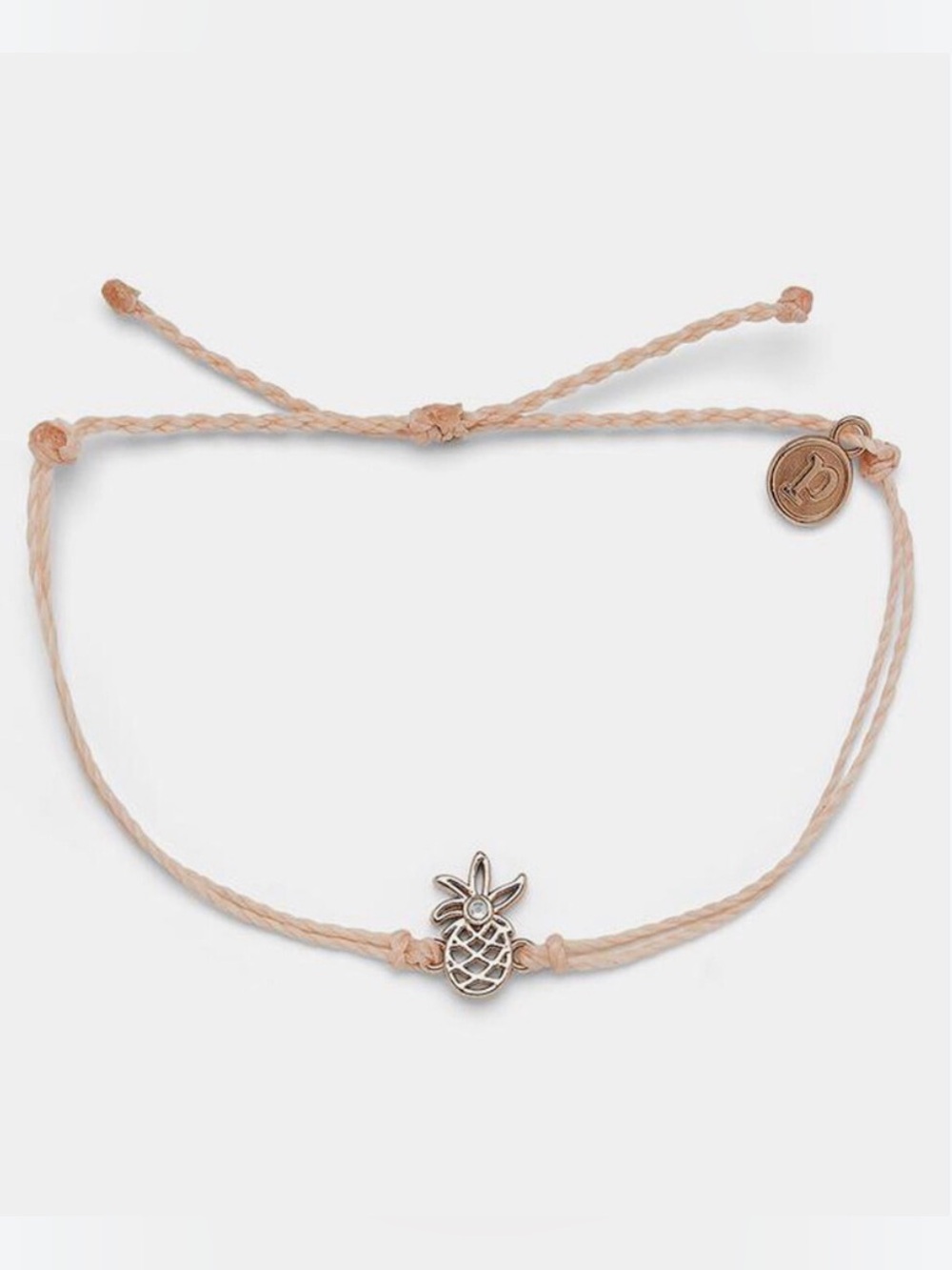 BNWT PURA VIDA ROSE GOLD OPEN PINEAPPLE & OPAL CENTER BLUSH STRING BRACELET